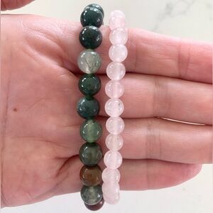 Rose Quartz and Aventurine Bracelets